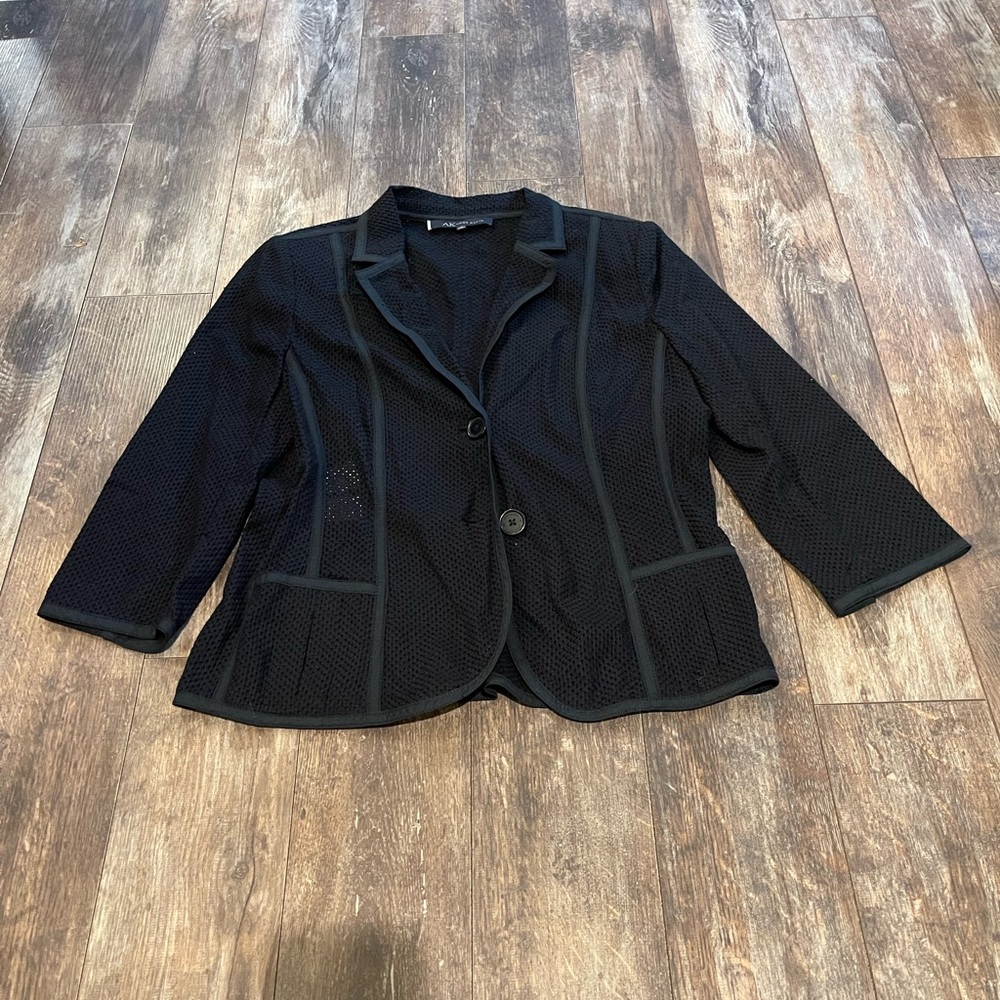Anne Klein Textured Black Blazer